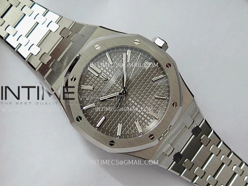 Royal Oak 15500 SS VSF 1:1 Best Edition Gray Dial On SS Bracelet Super Clone DD4302