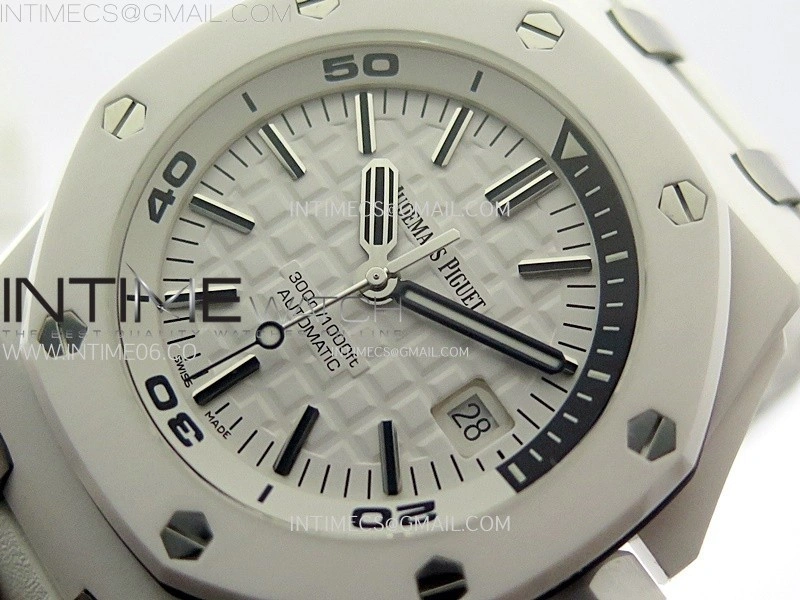 Royal Oak Offshore Diver 15707 White Ceramic ZF 1:1 Best Edition SA3120 Super Clone