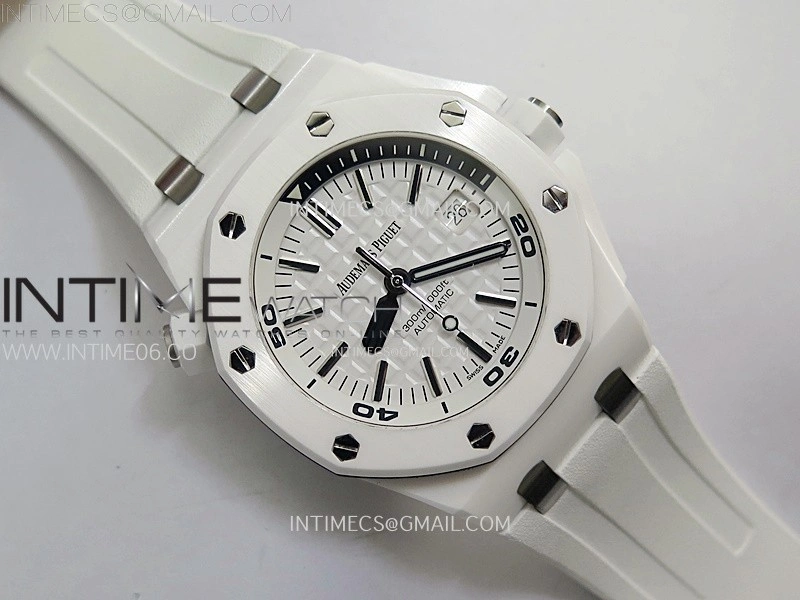 Royal Oak Offshore Diver 15707 White Ceramic ZF 1:1 Best Edition SA3120 Super Clone