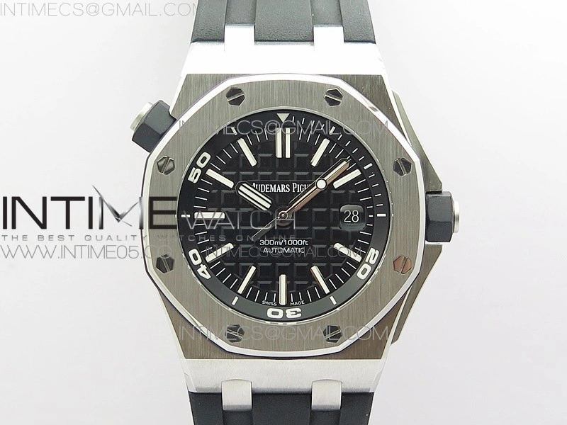 Royal Oak Offshore Diver 15710 ZF 1:1 Best Edition Black Dial on Black Rubber Strap