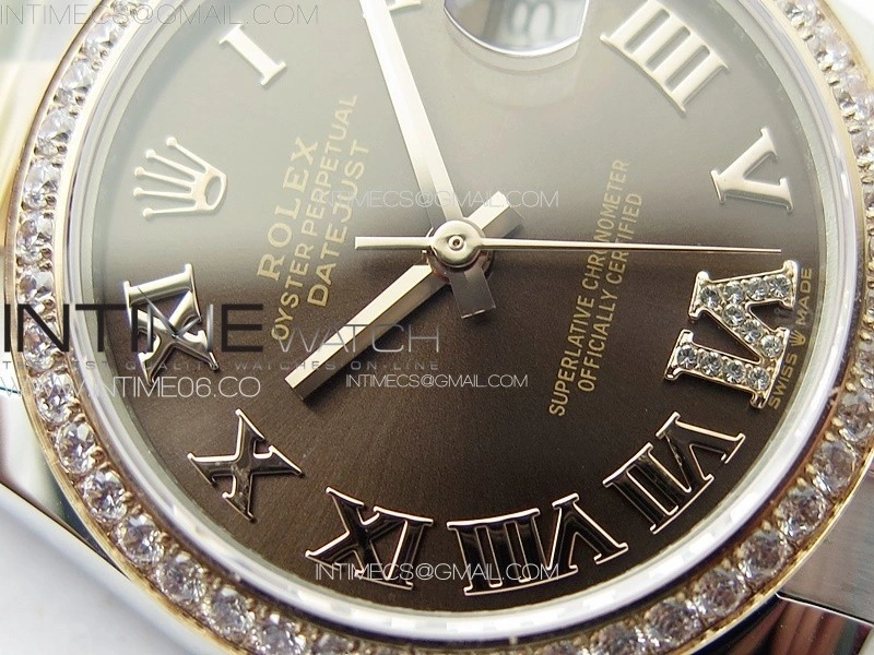 DateJust 31mm 72610 SS Crystals Bezel APSF Best Edition Green Dial Roman Markers on Oyster Bracelet A2824