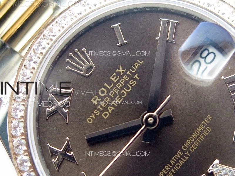 DateJust 31mm 72610 SS Crystals Bezel APSF Best Edition Green Dial Roman Markers on Oyster Bracelet A2824