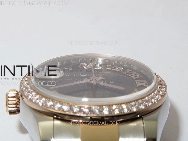 DateJust 31mm 72610 SS Crystals Bezel APSF Best Edition Green Dial Roman Markers on Oyster Bracelet A2824