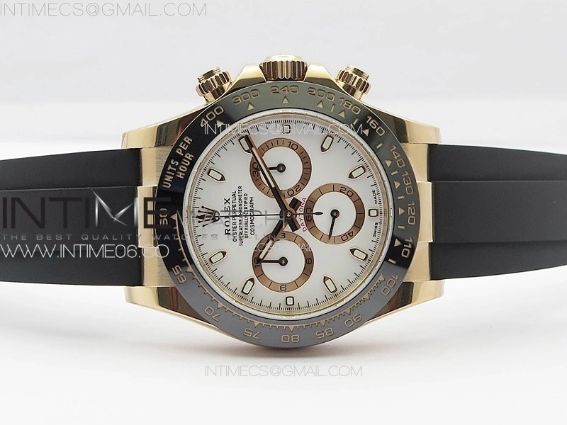 Daytona 116515 RG BTF 1:1 Best Edition White Dial on Oysterflex Rubber Strap SA4130