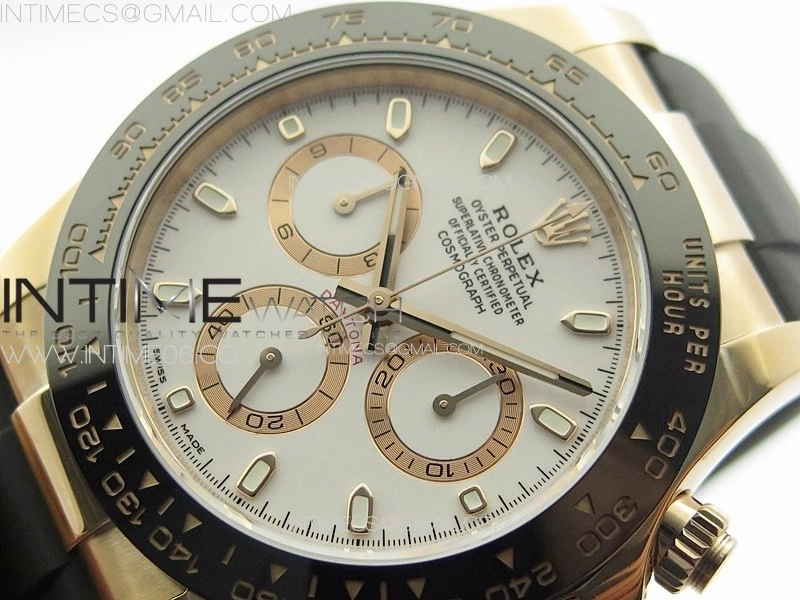 Daytona 116515 RG BTF 1:1 Best Edition White Dial on Oysterflex Rubber Strap SA4130