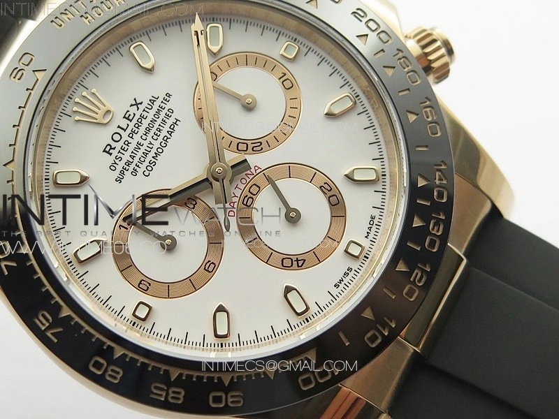 Daytona 116515 RG BTF 1:1 Best Edition White Dial on Oysterflex Rubber Strap SA4130