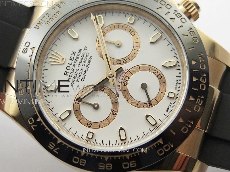 Daytona 116515 RG BTF 1:1 Best Edition White Dial on Oysterflex Rubber Strap SA4130