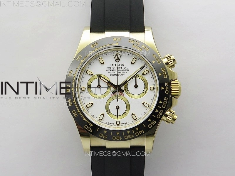 Daytona 116518 BTF 1:1 Best Edition White Dial on Oysterflex Rubber Strap SA4130 V2
