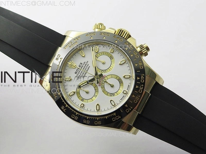 Daytona 116518 BTF 1:1 Best Edition White Dial on Oysterflex Rubber Strap SA4130 V2