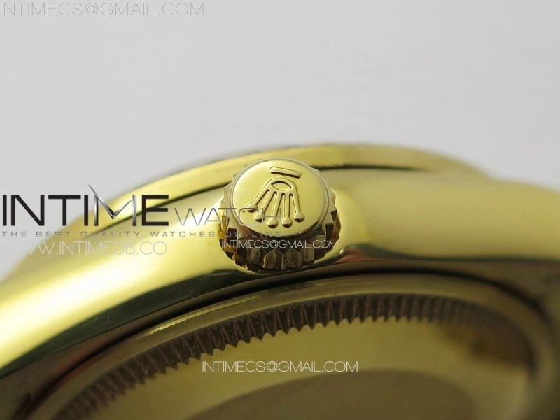 DateJust 31mm YG Crystals Bezel APSF Best Edition Blue MOP Dial Crystals Markers on President Bracelet A2824