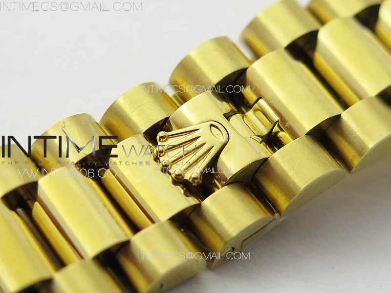 DateJust 31mm YG Crystals Bezel APSF Best Edition Blue MOP Dial Crystals Markers on President Bracelet A2824