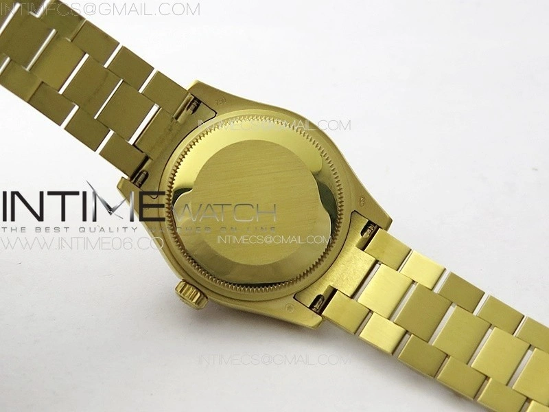 DateJust 31mm YG Crystals Bezel APSF Best Edition Blue MOP Dial Crystals Markers on President Bracelet A2824