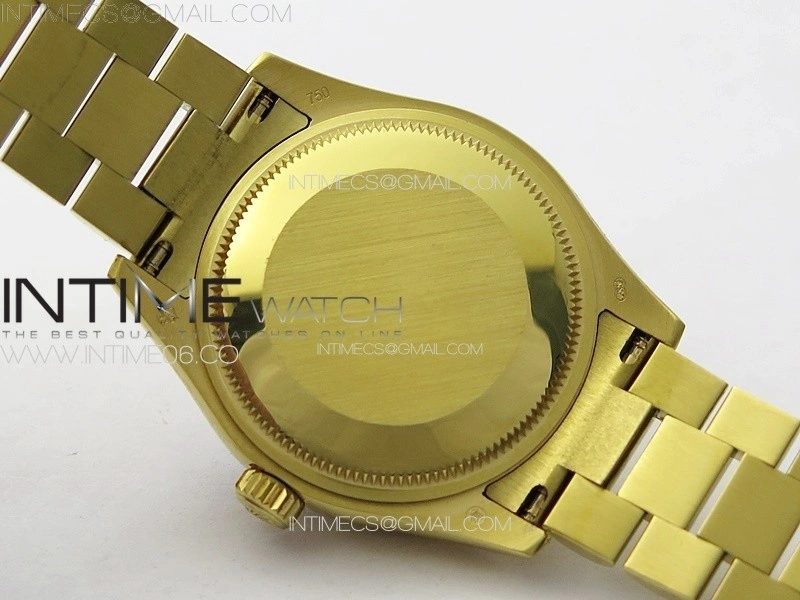 DateJust 31mm YG Crystals Bezel APSF Best Edition Blue MOP Dial Crystals Markers on President Bracelet A2824