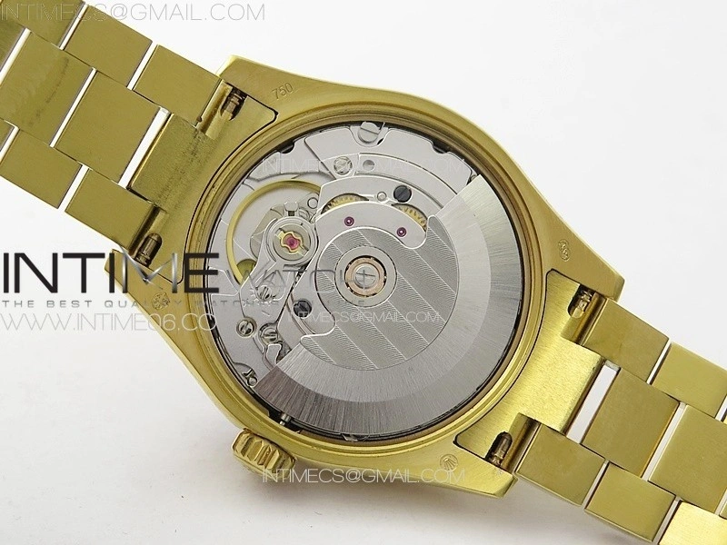 DateJust 31mm YG Crystals Bezel APSF Best Edition Blue MOP Dial Crystals Markers on President Bracelet A2824