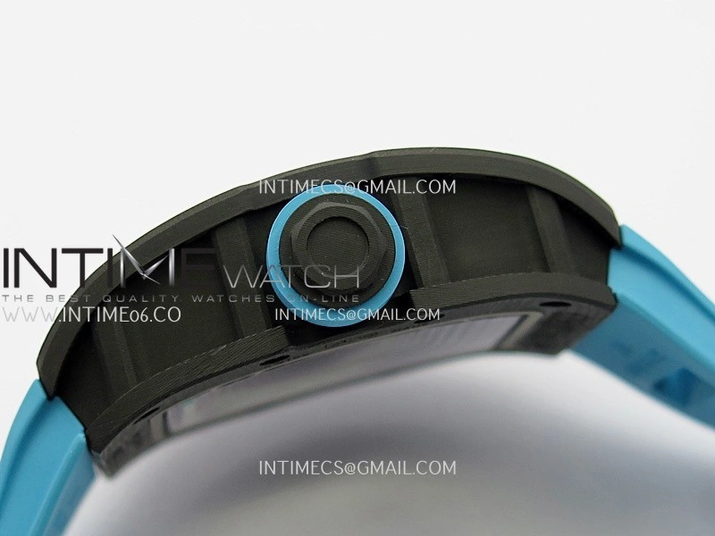 RM055 Blue Inner Bezel Blue Crown NTPT ZF 1:1 Best Edition On Blue Rubber Strap RMUL2 Super Clone V2