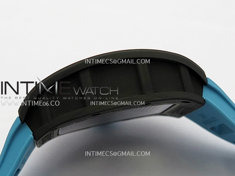 RM055 Blue Inner Bezel Blue Crown NTPT ZF 1:1 Best Edition On Blue Rubber Strap RMUL2 Super Clone V2