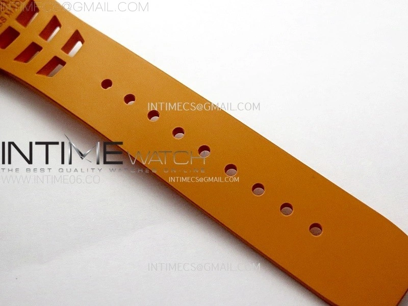 RM052-05 Brown Ceramic Bezel Carbon Case YSF Best Edition Skeleton Dial on Orange Rubber Strap Tourbillon