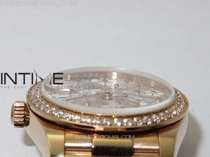 DateJust 31mm 278274 RG Crystals Bezel GMF Best Edition Silver Flowers Crystals Dial on RG President Bracelet A2824