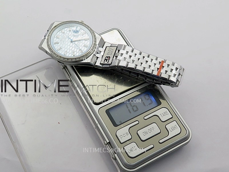 Land Dweller 127386 Diamond Bezel Gain Weight SS B Factory Ice Blue Dial T Diamond Marker On SS Bracelet A7135