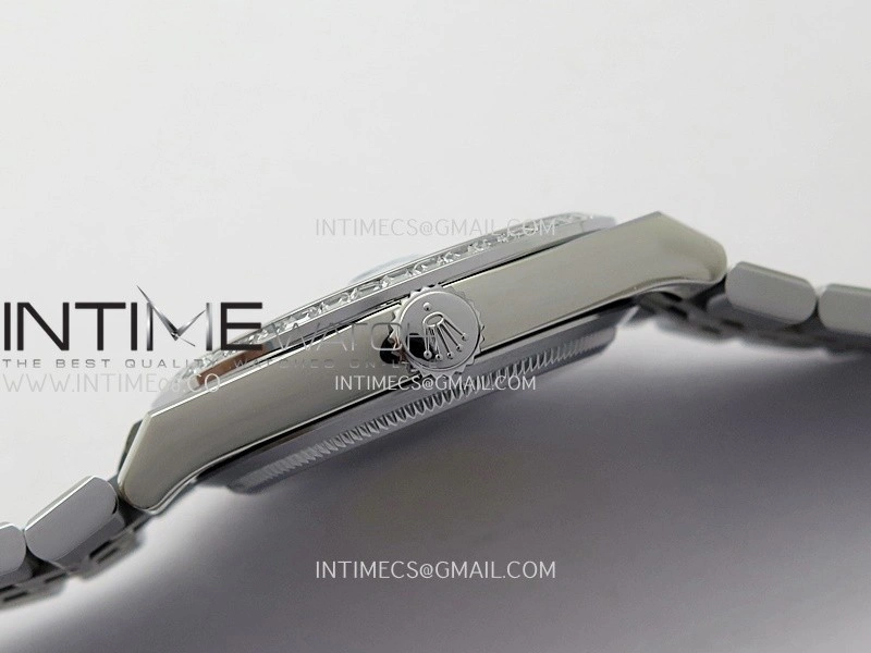 Land Dweller 127286 Diamond Bezel Gain Weight SS B Factory Ice Blue Dial T Diamond Marker On SS Bracelet A7135