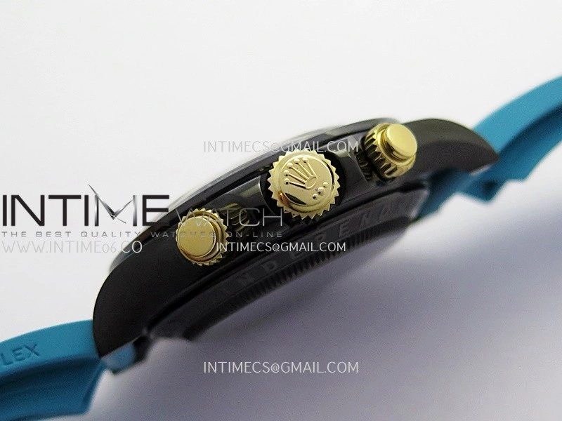Daytona Blaken Carbon Bezel PVD Sonic Best Edition Skeleton Dial On Blue Rubber Strap Super Clone SA4130