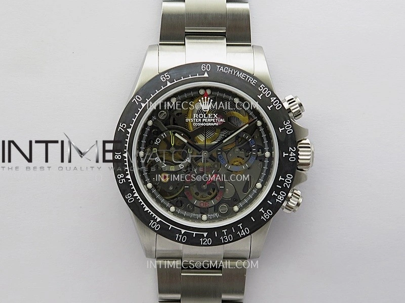 Daytona Arolla Challenge Carbon Bezel SS Sonic Best Edition Skeleton Dial On SS Oyster Bracelet Super Clone SA4130