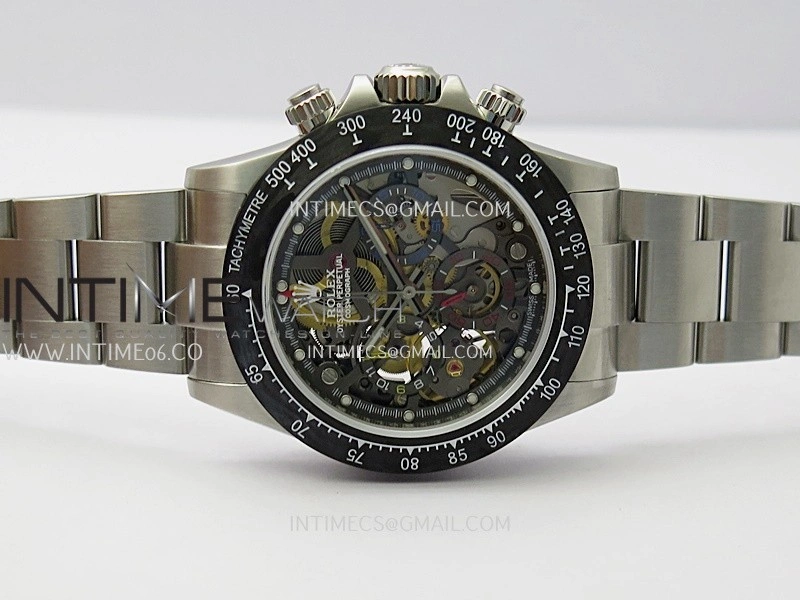 Daytona Arolla Challenge Carbon Bezel SS Sonic Best Edition Skeleton Dial On SS Oyster Bracelet Super Clone SA4130