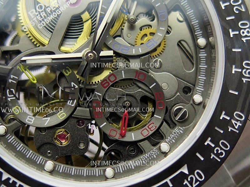 Daytona Arolla Challenge Carbon Bezel SS Sonic Best Edition Skeleton Dial On SS Oyster Bracelet Super Clone SA4130
