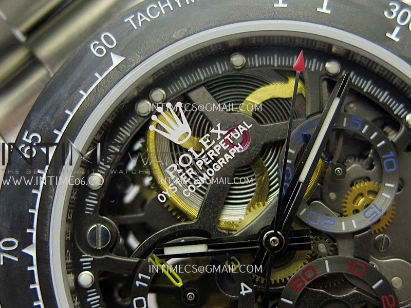 Daytona Arolla Challenge Carbon Bezel SS Sonic Best Edition Skeleton Dial On SS Oyster Bracelet Super Clone SA4130