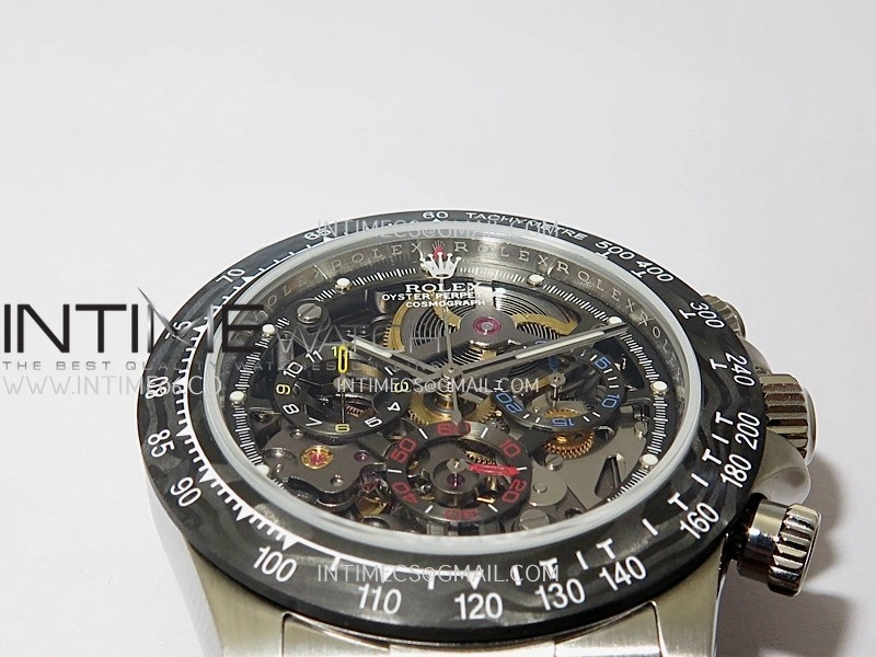 Daytona Arolla Challenge Carbon Bezel SS Sonic Best Edition Skeleton Dial On SS Oyster Bracelet Super Clone SA4130