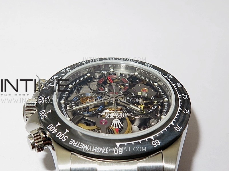 Daytona Arolla Challenge Carbon Bezel SS Sonic Best Edition Skeleton Dial On SS Oyster Bracelet Super Clone SA4130
