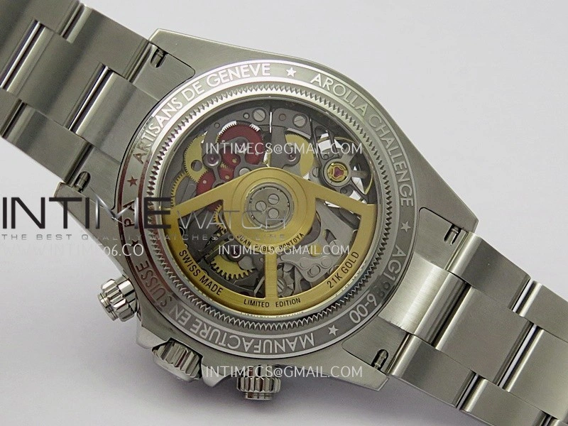 Daytona Arolla Challenge Carbon Bezel SS Sonic Best Edition Skeleton Dial On SS Oyster Bracelet Super Clone SA4130