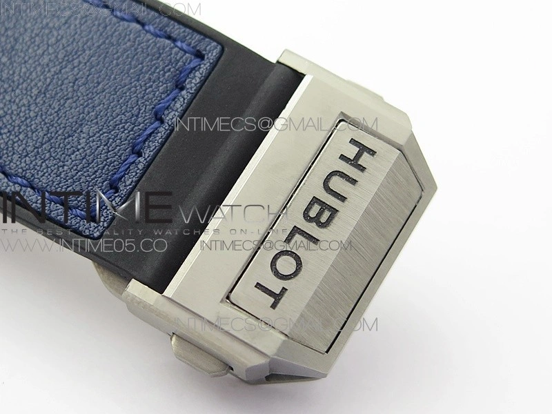 Big Bang Sang Bleu Ti Crystal Bezel WWF 1:1 Best Edition Blue Skeletonal Dial On Blue Gummy Strap Asian HB1213 V2