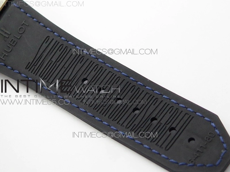 Big Bang Sang Bleu Ti Crystal Bezel WWF 1:1 Best Edition Blue Skeletonal Dial On Blue Gummy Strap Asian HB1213 V2