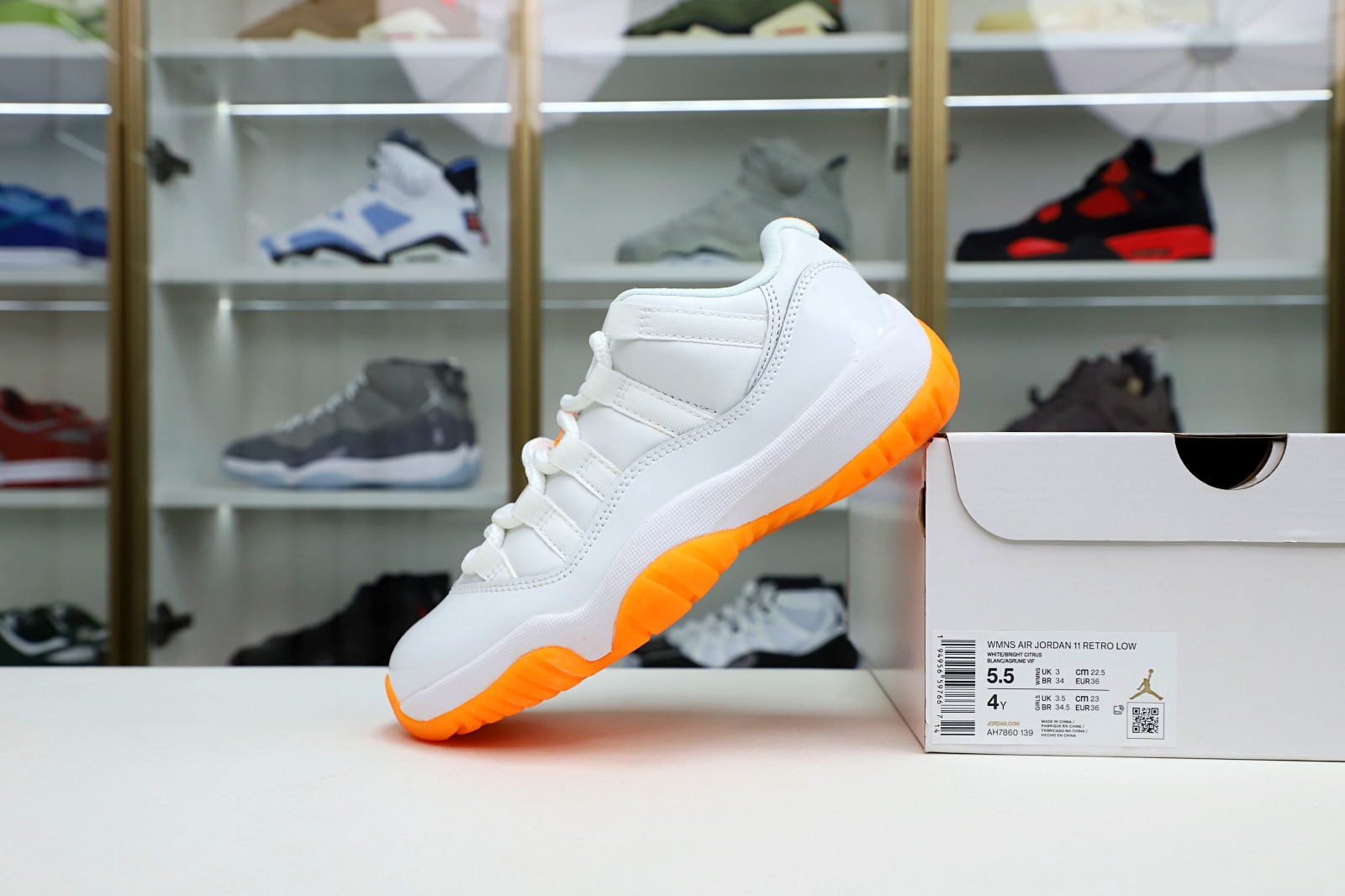 Kimi kick WMNS AIR JORDAN 11 RETRO LOW 'BRIGHT CITRUS'