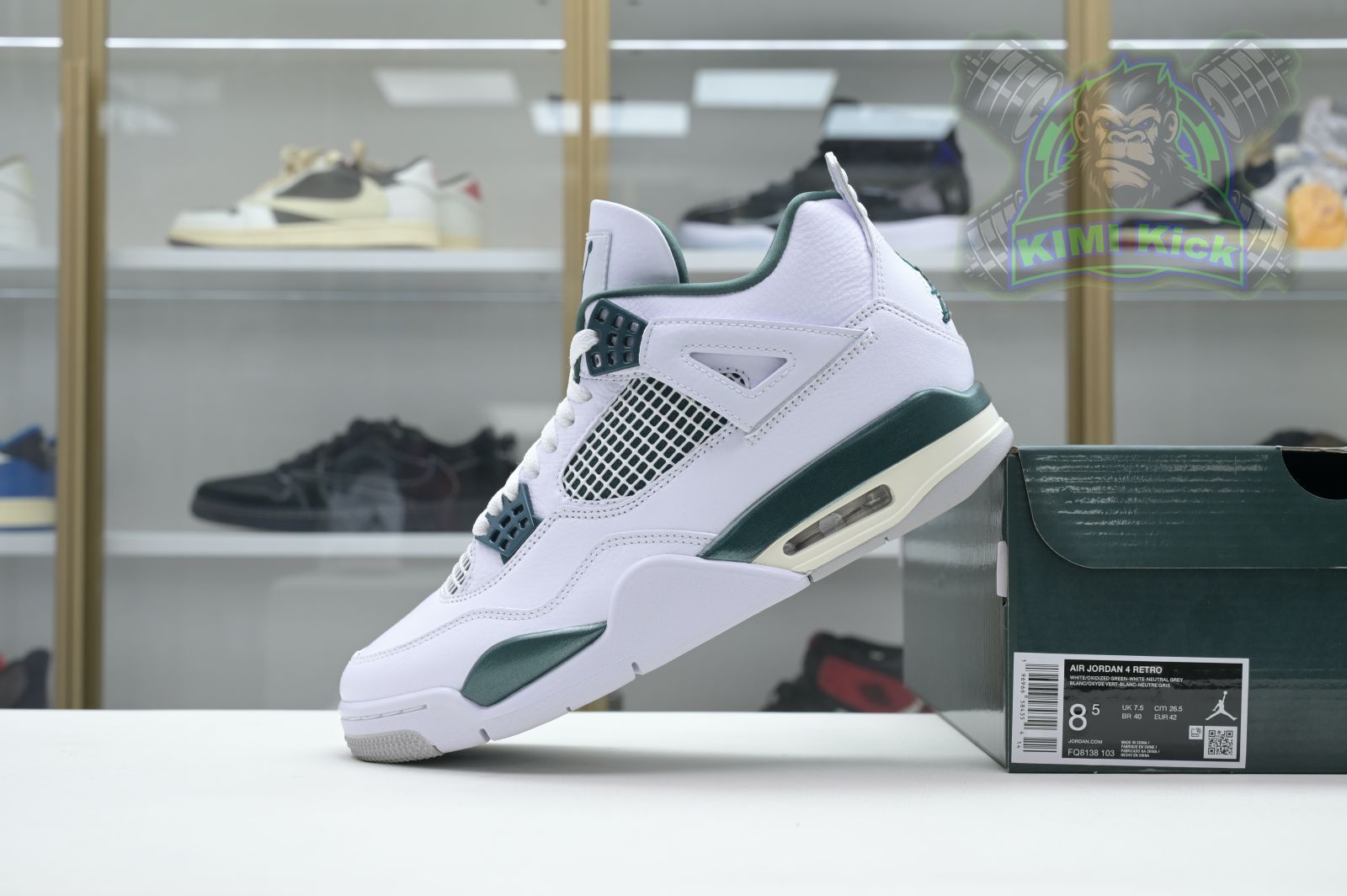 Kimi kick Air Jordan 4 Oxidized Green