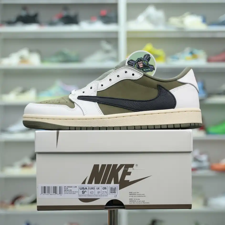 Kimikick Travis Scottx Jordan Air Jordan 1Low OG “Medium Olive”