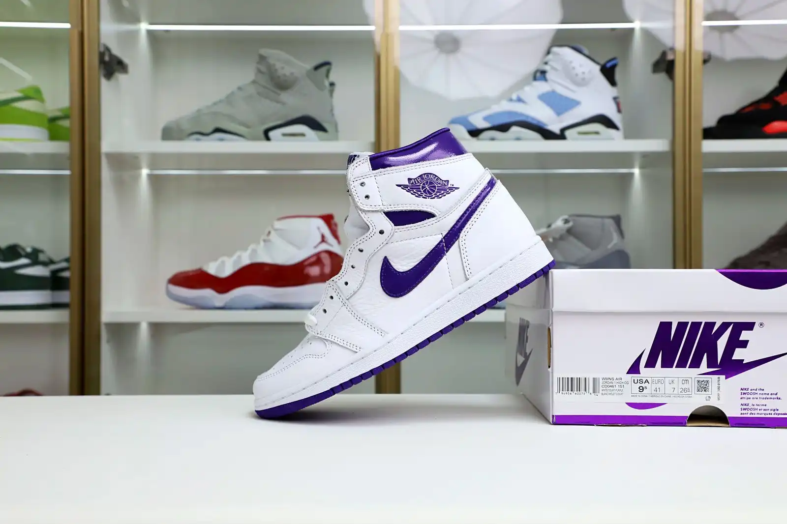 Cheap Kimikick Air Jordan 1 High OG Court Purple