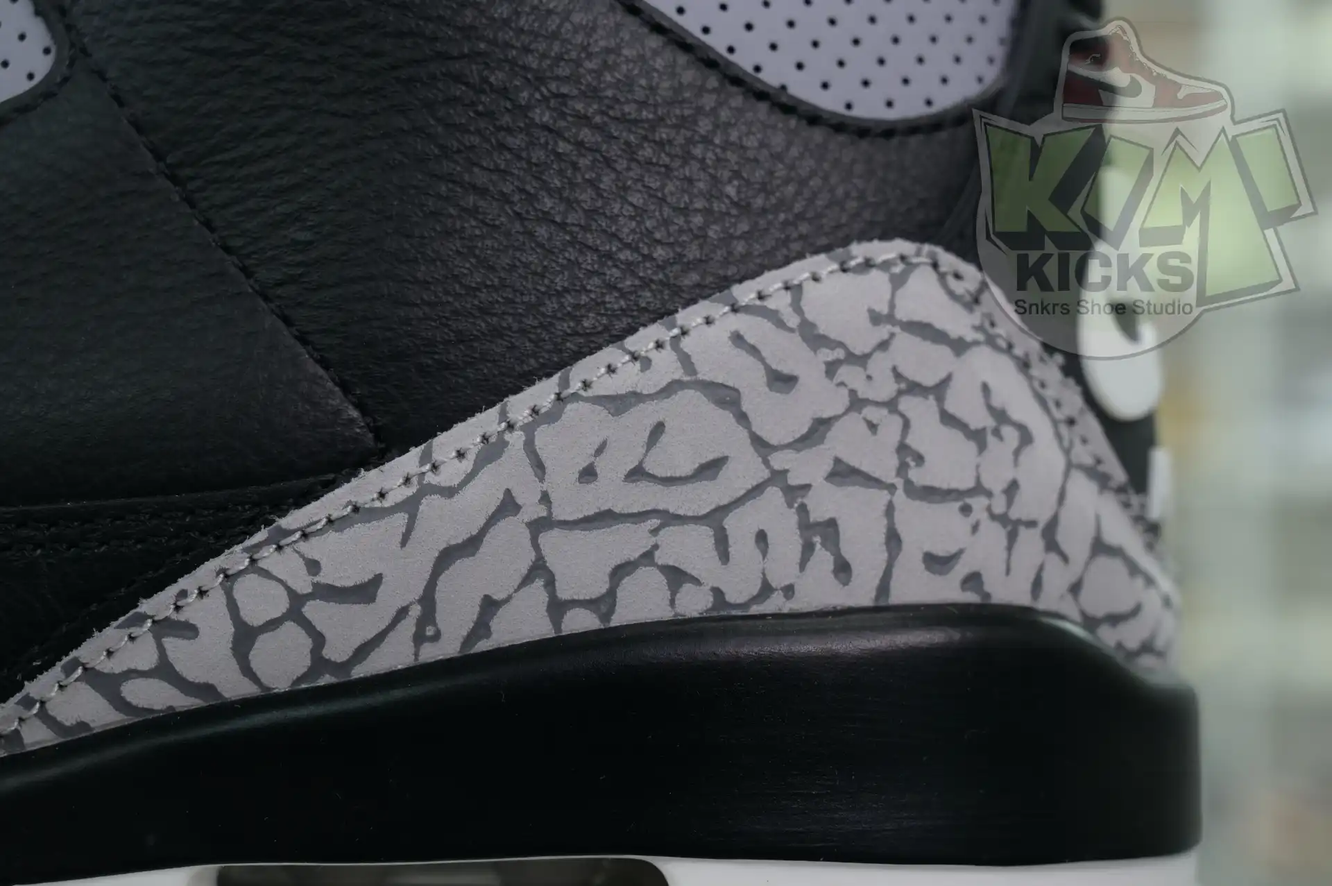 Rep Kimikick Air Jordan 3“Black Cement Reimagined”