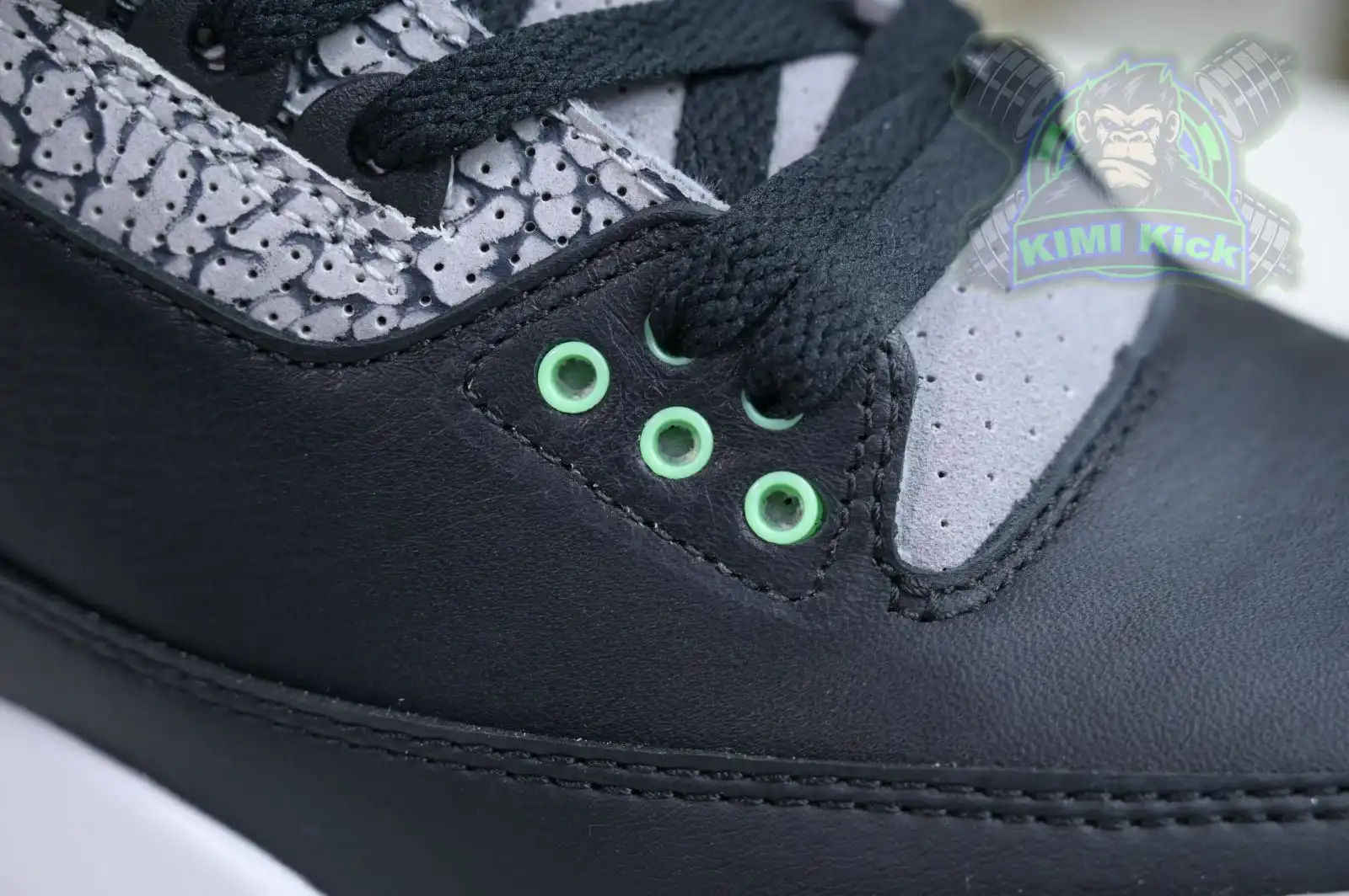 Cheap Kimikick Air Jordan 3 Green Glow