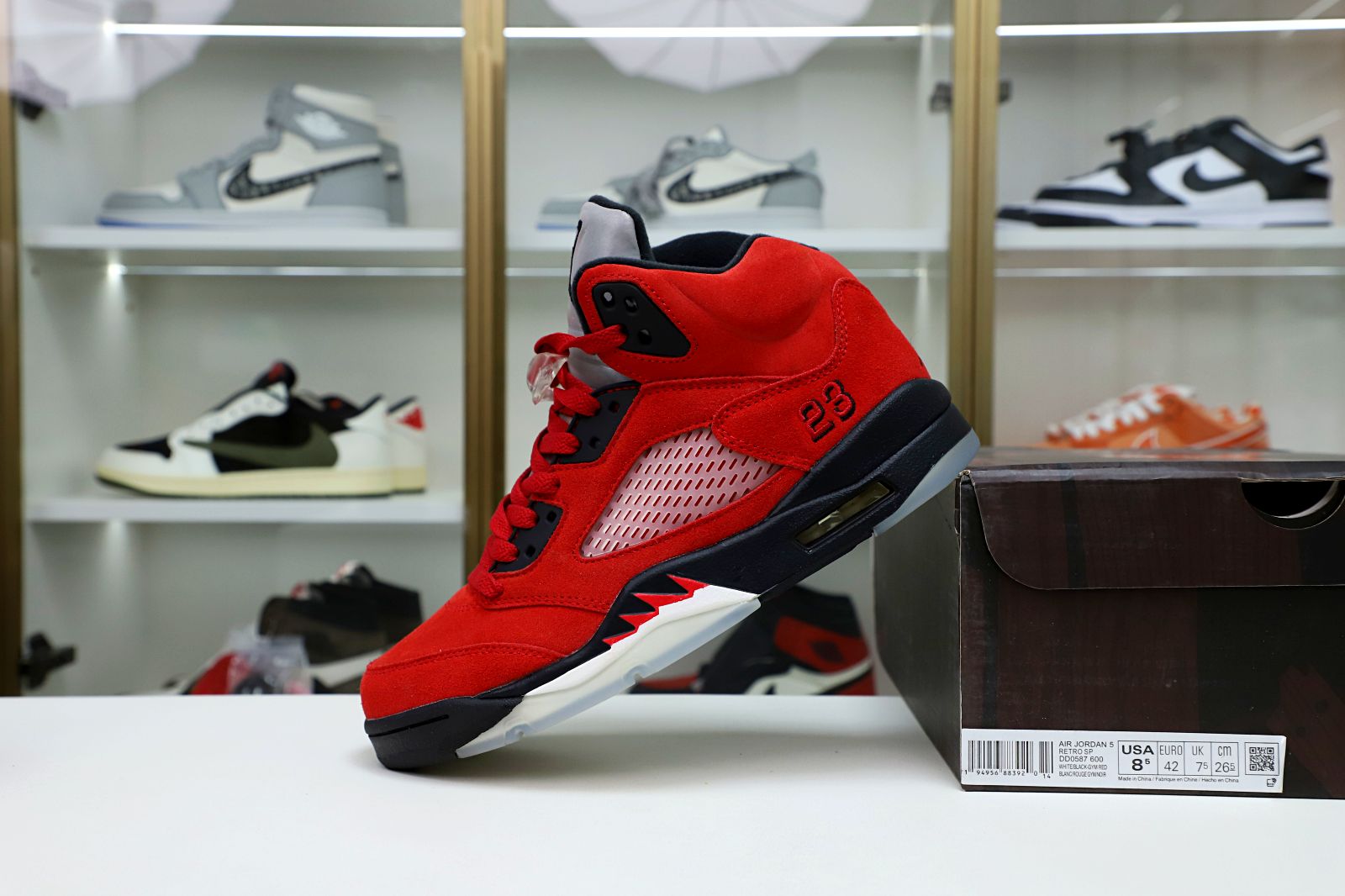 Kimi kick AIR JORDAN 5 RETRO RAGING BULL RED SUEDE