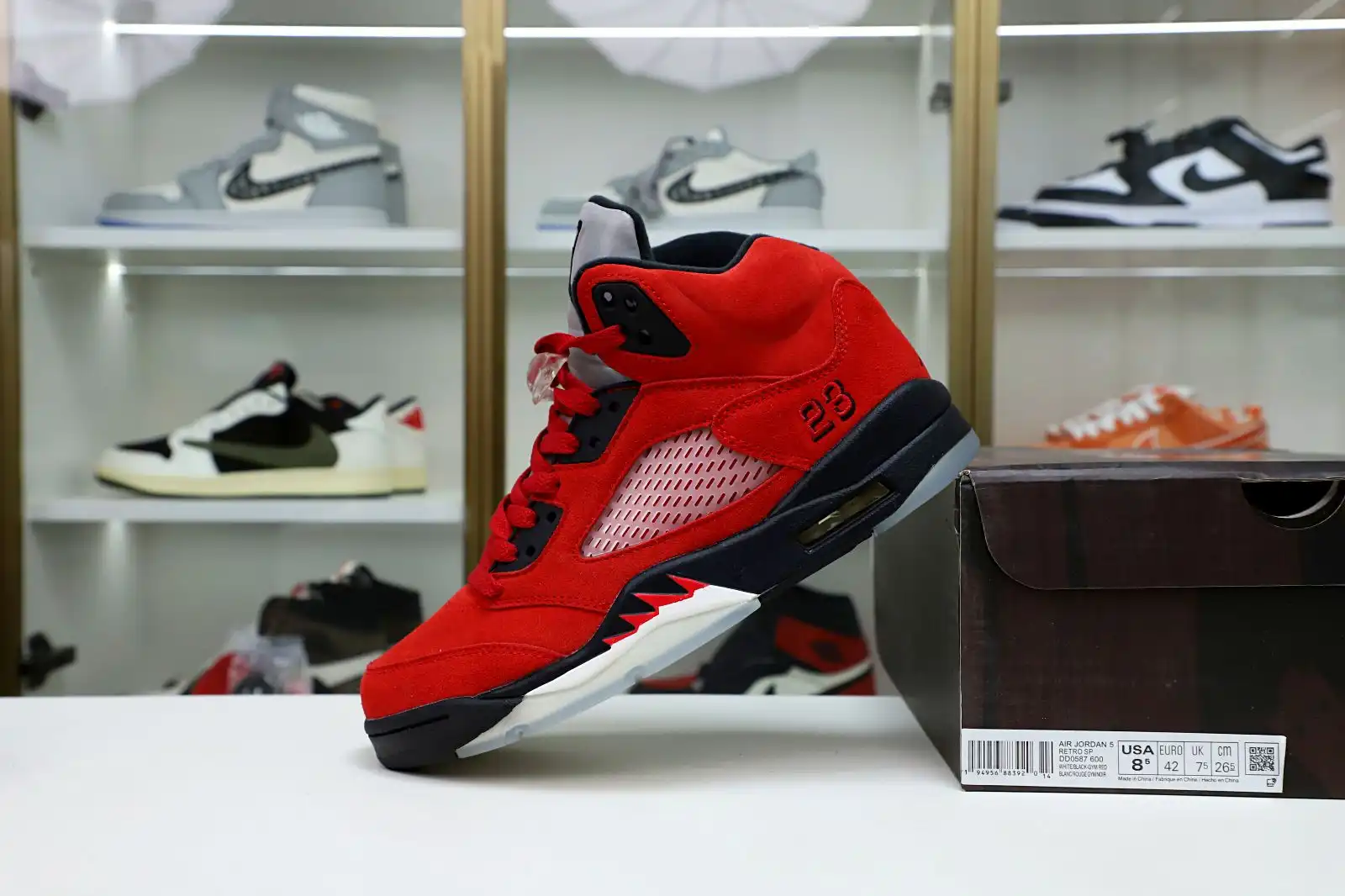 Cheap Kimikick AIR JORDAN 5 RETRO RAGING BULL RED SUEDE