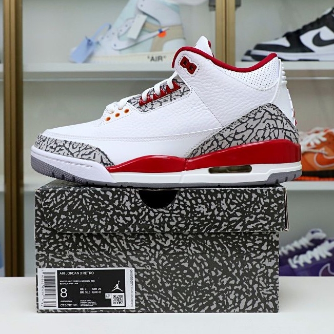 Kimi kick Air Jordan 3 Retro  Cardinal Red(CT8532-126）