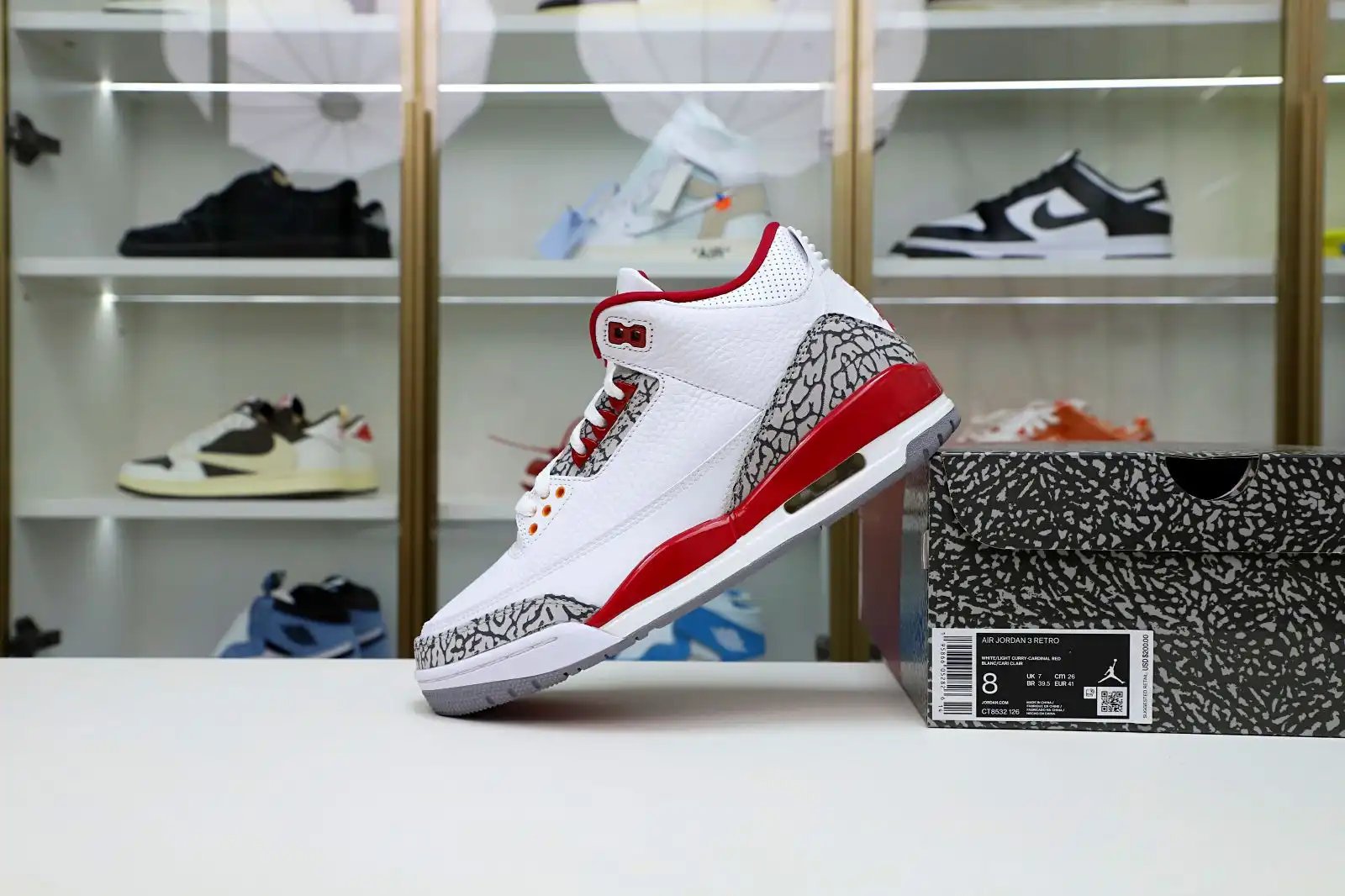 Kimikick Air Jordan 3 Retro  Cardinal Red(CT8532-126）