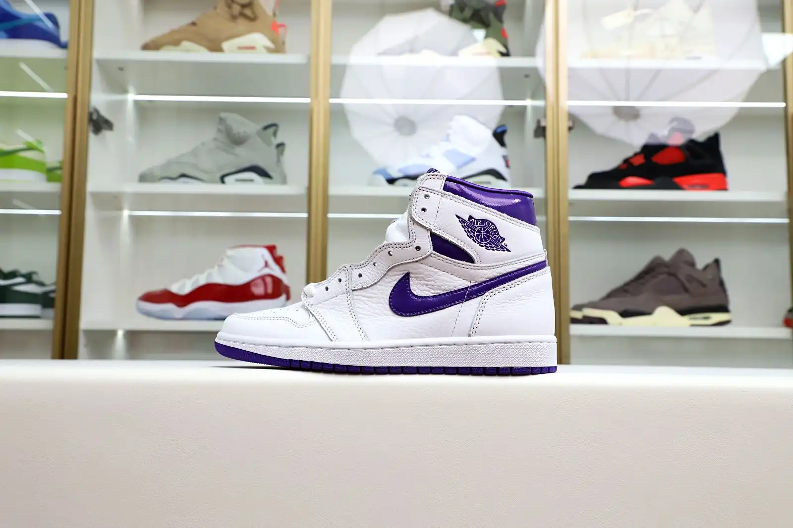 Cheap Kimikick Air Jordan 1 High OG Court Purple