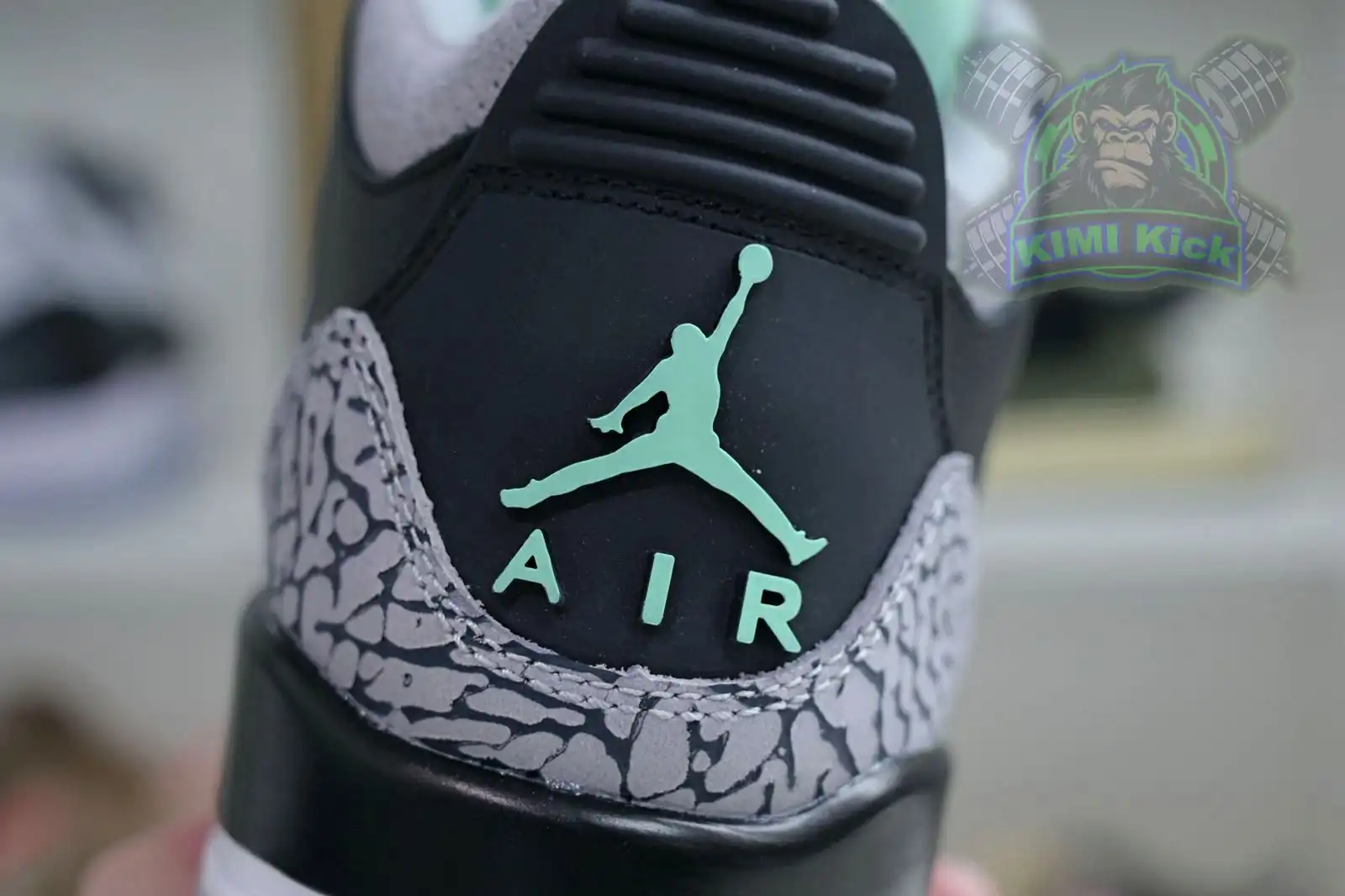 Cheap Kimikick Air Jordan 3 Green Glow