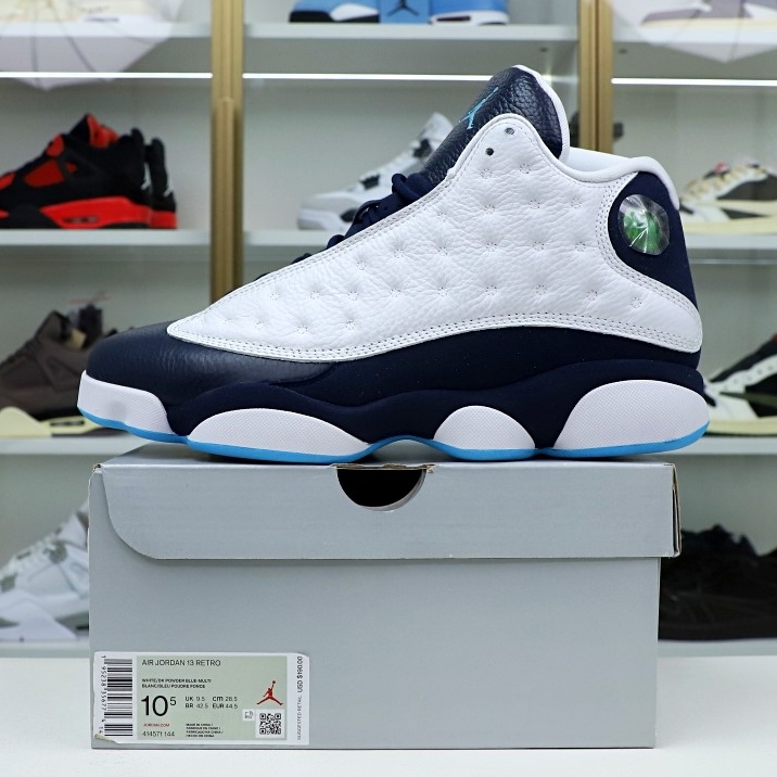 Kimi kick AIR JORDAN 13 RETRO WHITE OBSIDIAN POWDER BLUE 414571-144