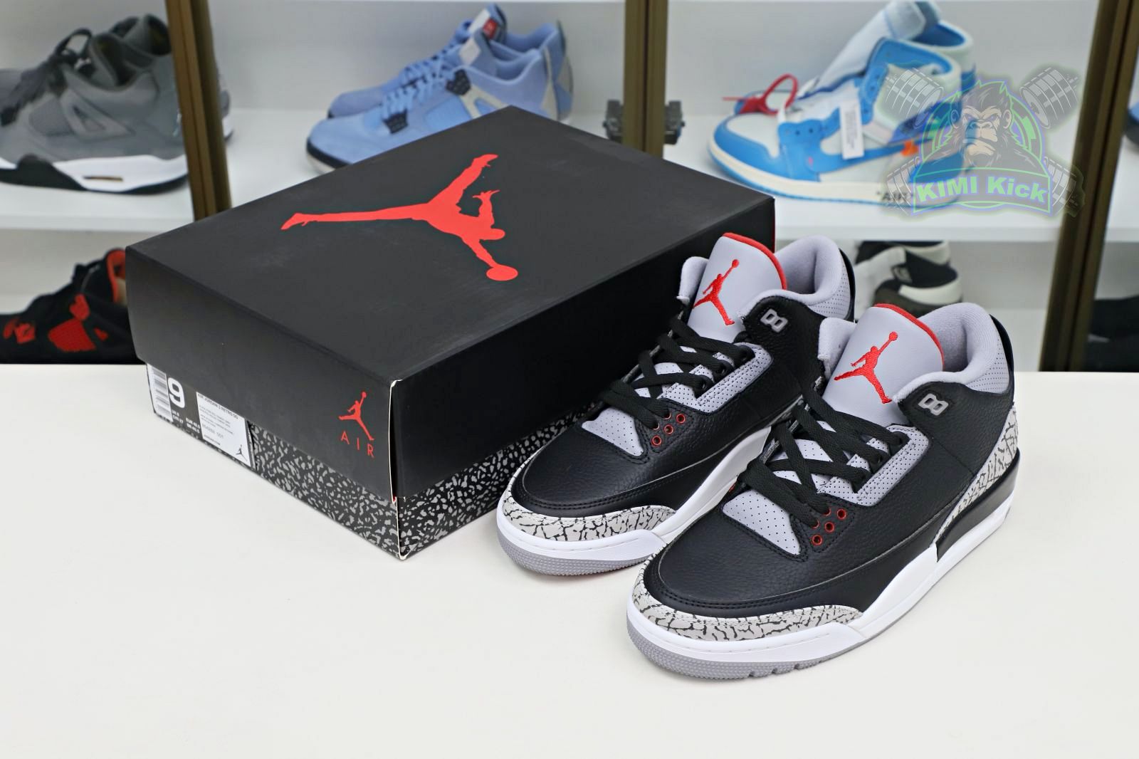 Kimi kick Jordan Air Jordan 3 retro blackcement  2018（854262-001）