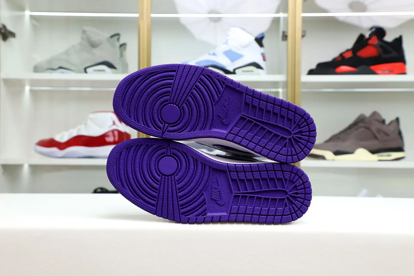 Cheap Kimikick Air Jordan 1 High OG Court Purple