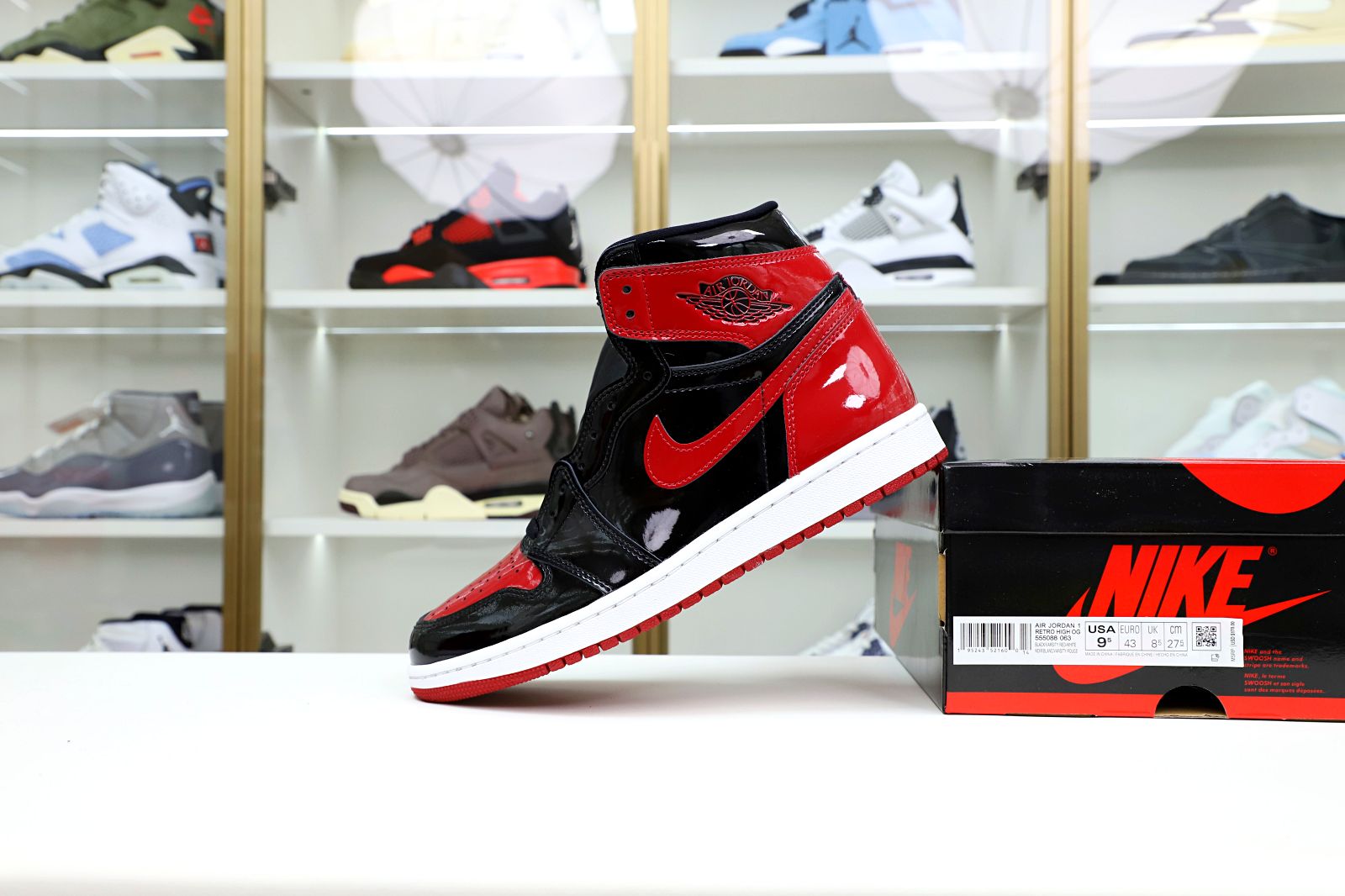 Kimi kick AIR JORDAN 1 HIGH OG BRED PATENT